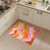 Vibrant Multi-color and Patterns Vibrant Wavy Multi-Color Area Rug