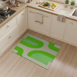 Geometric Modern Vibrant Green Curved Geometric Area Rug