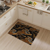 Prowling Tigers Swirl Pattern Area Rug