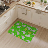 Cute White Bunnies and Yellow Chicks Kids Area Rug