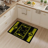 Yellow American Football Field Area Rug