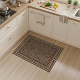 Ornate Brown Tan Persian Floral Rug