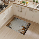 Majestic Autumn Deer Woodland Area Rug