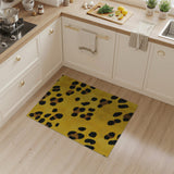 Vibrant Yellow Leopard Print Shag Rug