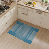 Modern Blue White Striped Area Rug