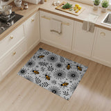 Whimsical Bees Daisies Pattern Area Rug