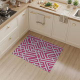 Pink Vibrant Pink Geometric Lattice Area Rug