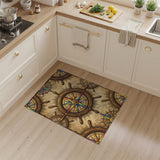 Rainbow Compass Ship Wheel Vintage Rug