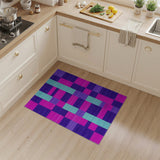 Vibrant Geometric Pink Purple Teal Area Rug