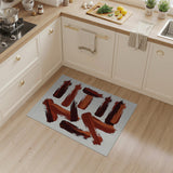 Bold Red Abstract Brush Stroke Area Rug