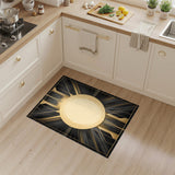 Black and Gold Radiant Geometric Area Rug