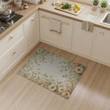 Elegant Peony Floral Area Rug - Vintage Beige Pink