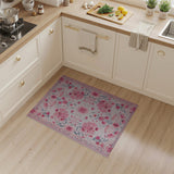Blush Pink Floral Persian Area Rug