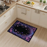 Purple Floral Butterfly Archway Rug