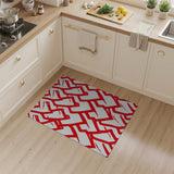 Bold Red Angular Geometric Area Rug