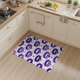 Purple Pet Collar Paw Print Area Rug