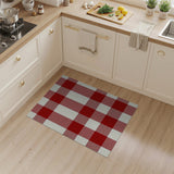 Red Red Gingham Plaid Farmhouse Area Rug