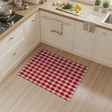 Red Red White Gingham Checkered Area Rug