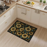 Golden Sunflowers Floral Area Rug