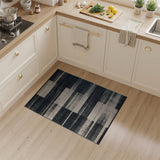 Black and White Distressed Black White Geometric Area Rug