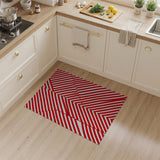 Bold Red Diagonal Stripe Geometric Area Rug