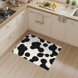 Black White Abstract Blob Area Rug