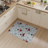 Festive Cartoon Snowmen with Red Scarves Area Rug