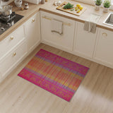 Vibrant Multi-Color Tribal Stripe Rug with Sun Borders