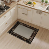 Distressed Vintage Brown Frame Area Rug