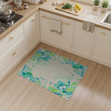 Abstract Teal Mint Area Rug