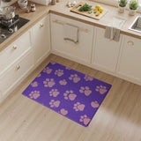 Purple Shag Rug with Playful Pink Paw Prints