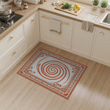Red Spiral Medallion Persian Area Rug