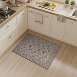 Blush Pink Floral Butterfly Area Rug