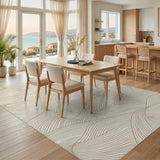 Beige Abstract Wave No. 10 Area Rug