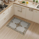 Gold and Silver Elegant Gold Ornate Frame Area Rug