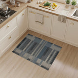 Grey Modern Grey Blue Geometric Block Area Rug