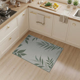 Green Leaf Geometric Area Rug