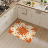 Radiant Orange Sunburst Geometric Rug