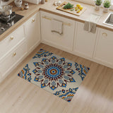 Intricate Blue Terracotta Mandala Area Rug