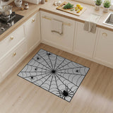 Spider Web with Spiders Black White Area Rug
