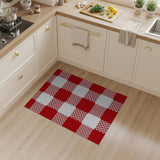 Rustic Farmhouse Bold Red Gingham Checkered Area Rug
