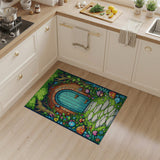 ODIKA Washable Whimsical Enchanted Garden Kids Rug - Low Pile & Non-Slip