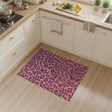 Boho Chic Pink Leopard Print Tufted Area Rug