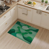 Green Emerald Green Abstract Geometric Area Rug
