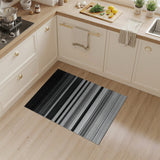 Black and White Black White Striped Distressed Vintage Area Rug