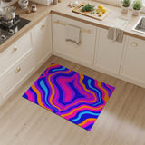 Bold Wavy Multi-Color Washable Area Rug