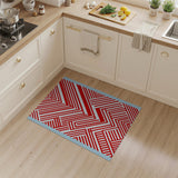 Bold Red Zigzag Geometric Modern Area Rug