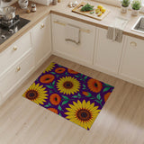 Vibrant Purple Sunflower Gerbera Area Rug