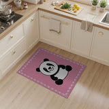 Adorable Cartoon Panda Pink Kids Rug