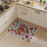 Red Gold Glitter Hearts Area Rug